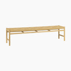 Marlow 8 Seat Dining Set with Woven Bench in Light Oak