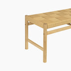 Marlow 8 Seat Dining Set with Woven Benches in Light Oak