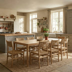 Marlow 8 Seat Dining Set in Light Oak