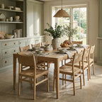 Marlow 8 Seat Dining Set in Light Oak