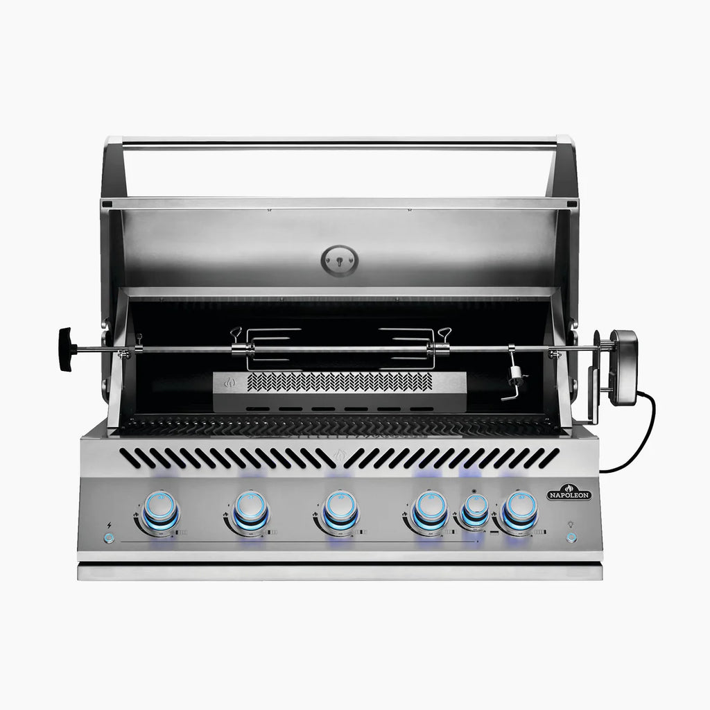 Napoleon 700 Series 38 Inch Built In Gas Grill With Rear Infrared Burner And Accu Probe Temperature Gauge