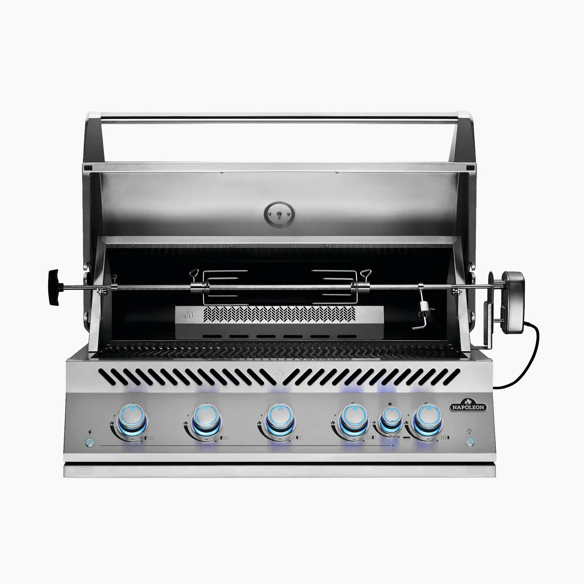 Napoleon 700 Series 38 Inch Built In Gas Grill With Rear Infrared Burner And Accu Probe Temperature Gauge