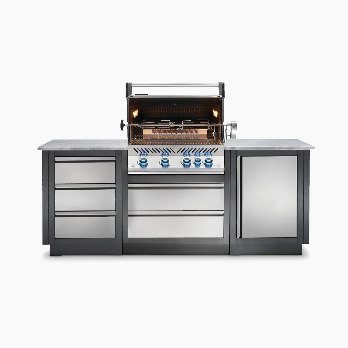 Napoleon Prestige Pro 500 Built-In Propane Gas Grill With Infrared Sear Burner And Stainless Steel Construction