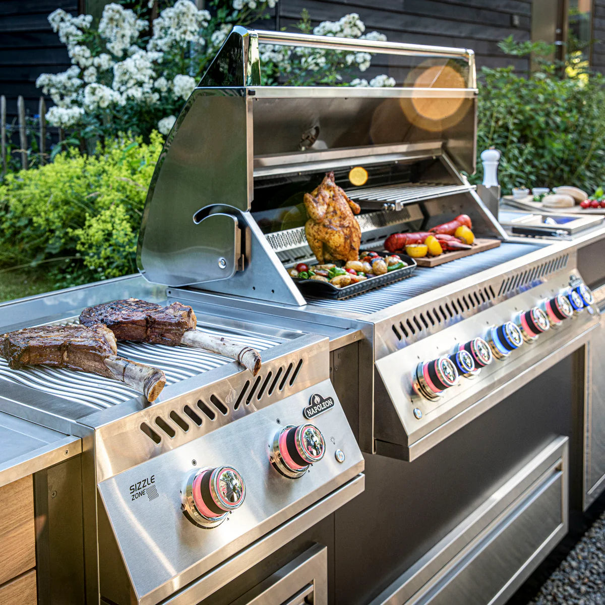 Napoleon 700 Series 44 Inch Built In Gas Grill With Dual Rear Infrared Burners Stainless Steel