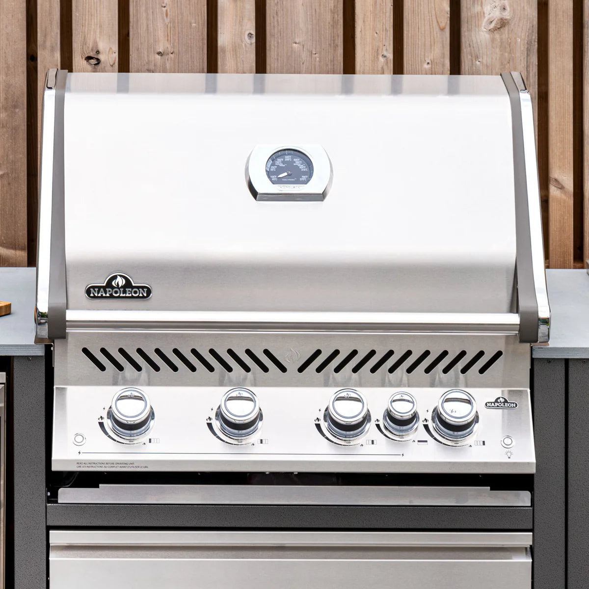 Napoleon Prestige Pro 500 Built-In Propane Gas Grill With Infrared Sear Burner And Stainless Steel Construction