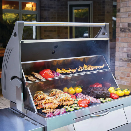 Napoleon Large Charcoal Professional Barbecue Cart Style Stainless Steel Grill System