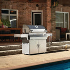 Napoleon Large Charcoal Professional Barbecue Cart Style Stainless Steel Grill System