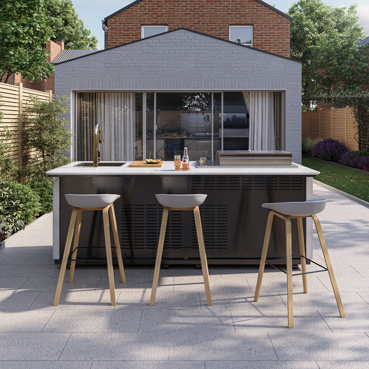 Buschbeck Derby Outdoor Kitchen Island White