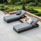 Panama 3 Seat Outdoor Sofa With Built In Sun Lounger Two In One Washed Grey Premium