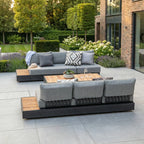 Panama 3 Seat Outdoor Sofa With Built In Sun Lounger Two In One Washed Grey Premium