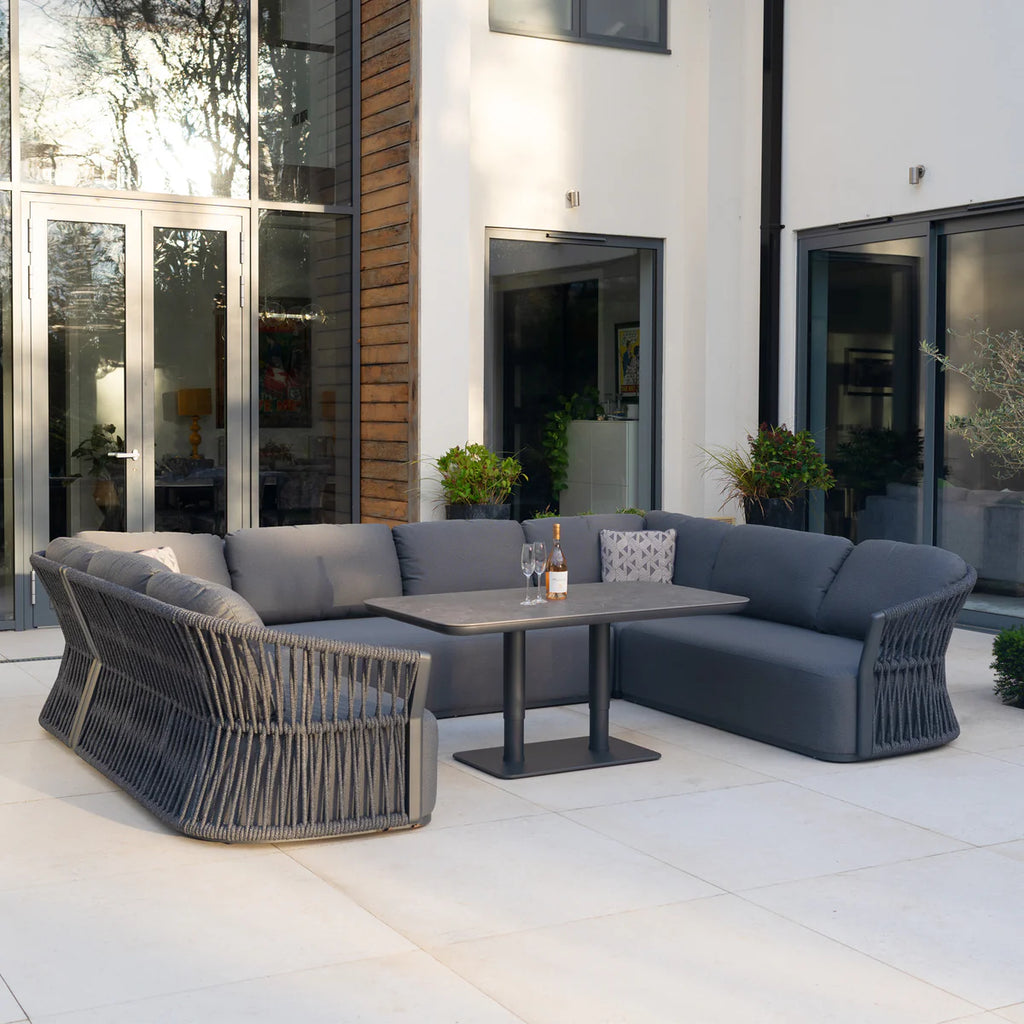 Pello U-Shape Corner Sofa Set with Altura Rising Table in Grey