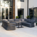 Pello U-Shape Corner Sofa Set with Altura Rising Table in Grey