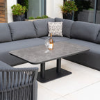 Pello U-Shape Corner Sofa Set with Altura Rising Table in Grey