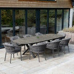 Pello 8 Seat Oval Dining Set with Albatross Extending Table in Grey