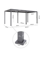 PergoSTET Lite Neo 3m x 7m Metal Rectangular Pergola in Grey