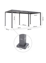 PergoSTET Lite Neo 3m x 7m Metal Rectangular Pergola in Grey