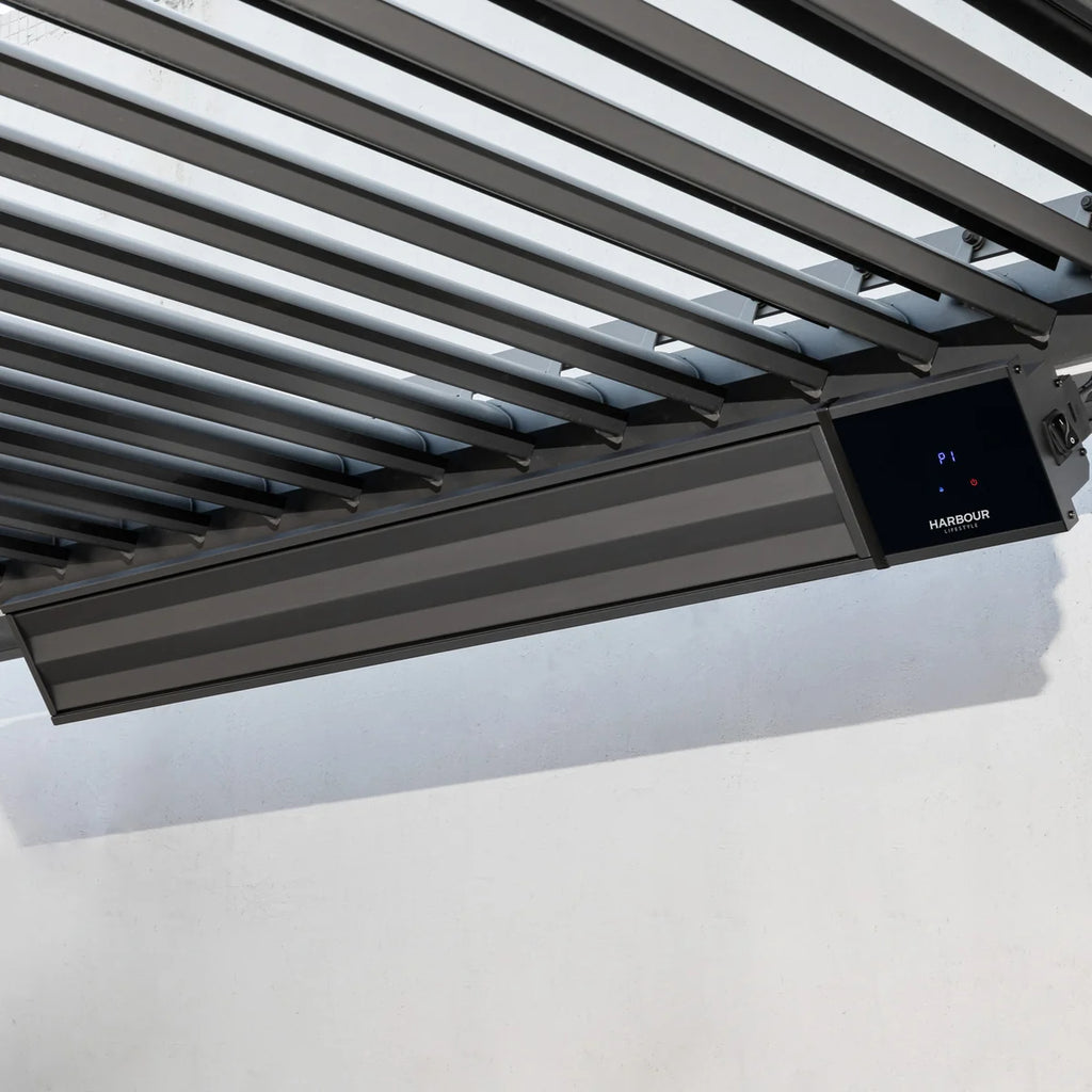 PergoSTET 2400W Smart Aluminum Pergola Heater with WiFi & Bluetooth Integration - Black