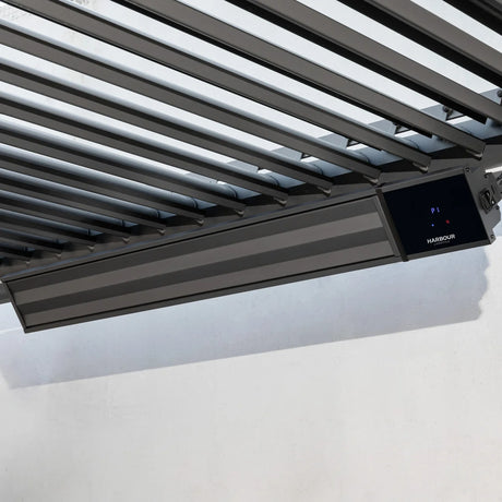 PergoSTET 2400W Smart Aluminum Pergola Heater with WiFi & Bluetooth Integration - Black