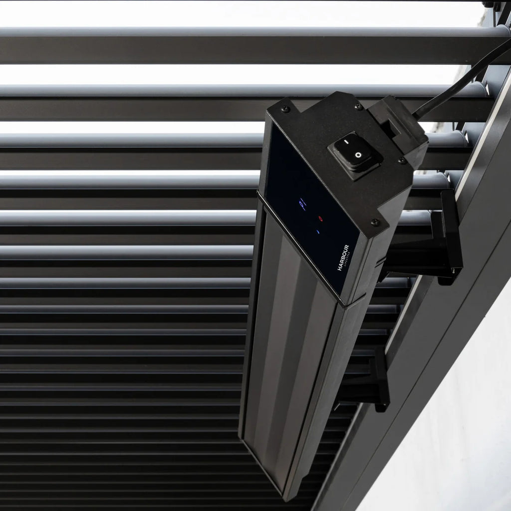 PergoSTET 2400W Smart Aluminum Pergola Heater with WiFi & Bluetooth Integration - Black