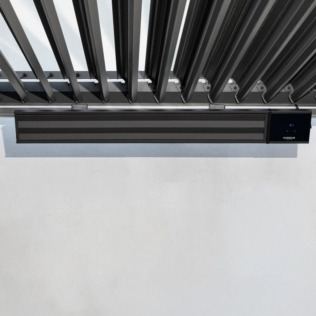 PergoSTET 2400W Smart Aluminum Pergola Heater with WiFi & Bluetooth Integration - Black