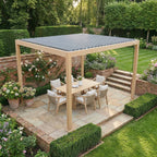 PergoSTET Lite 3m x 4m Metal Rectangular Pergola with Wood Effect