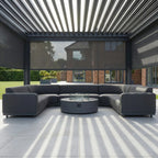 PergoSTET Plus 4m x 4m Square Pergola with 3 Manual Side Blinds and LED Lighting in Grey