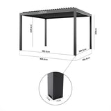 PergoSTET Plus Frame Only 3m x 4m Rectangular Pergola with LED Lighting in Wood Effect