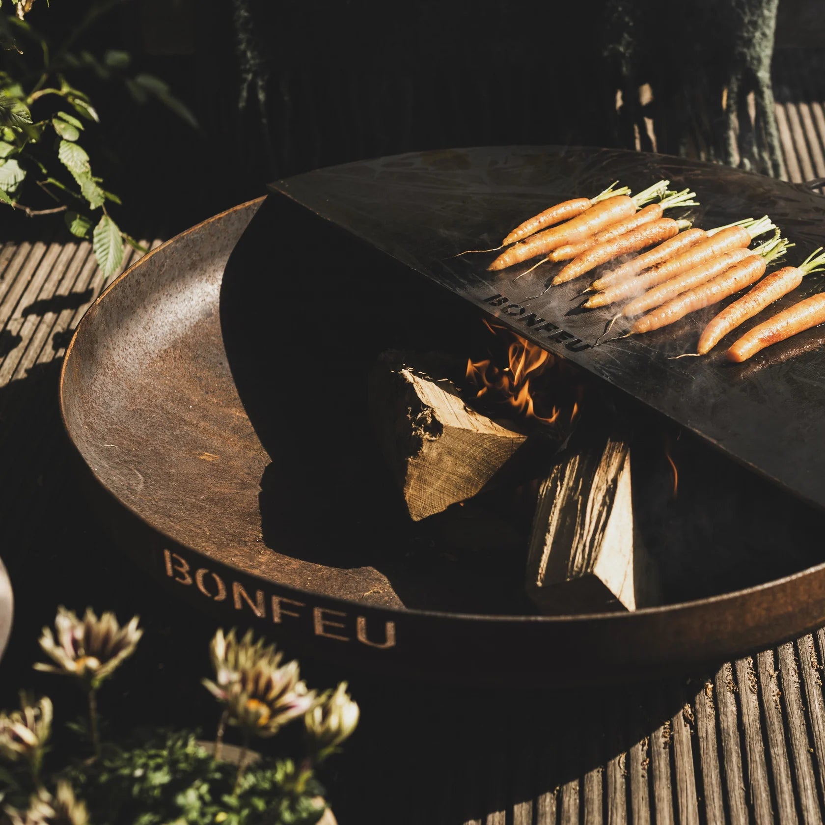 BonFeu Fire Pit Plancha Half Circle BBQ