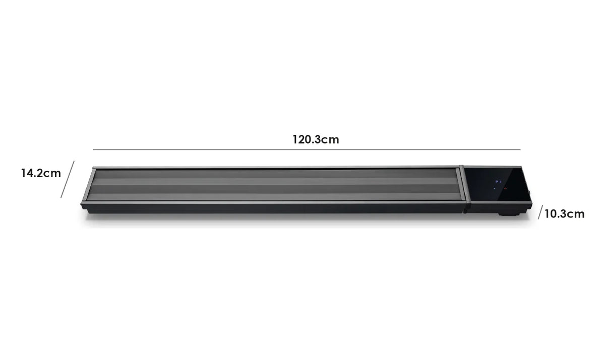 PergoSTET 2400W Smart Aluminum Pergola Heater with WiFi & Bluetooth Integration - Black