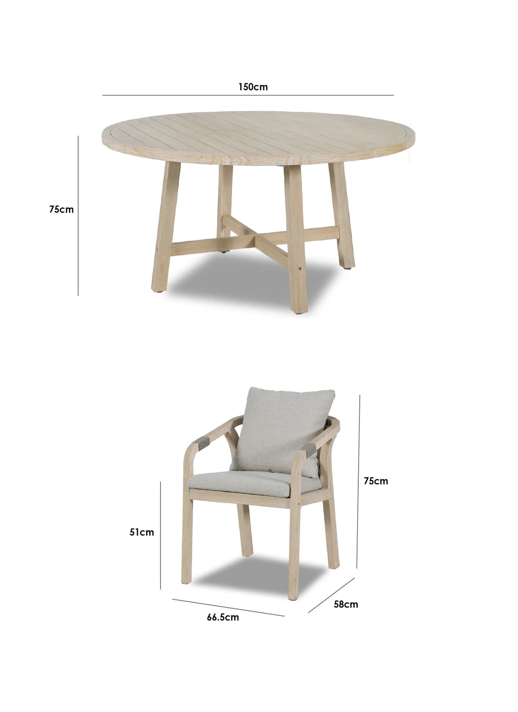 Quay 6 Seat Round Dining Set in Mocha