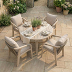 Quay 4 Seat Round Dining Set in Mocha
