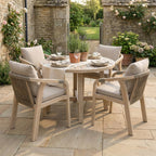 Quay 4 Seat Round Dining Set in Mocha