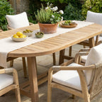 Quay 6 Seat Oval Dining Set in Linen