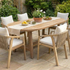 Quay 6 Seat Oval Dining Set in Linen