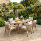 Quay 6 Seat Oval Dining Set in Linen