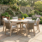 Quay 6 Seat Round Dining Set in Mocha