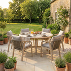 Quay 6 Seat Round Dining Set in Mocha