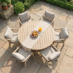 Quay 6 Seat Round Dining Set in Mocha