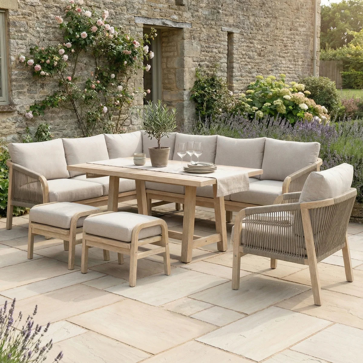 Quay Corner Dining Set with Armchair in Mocha