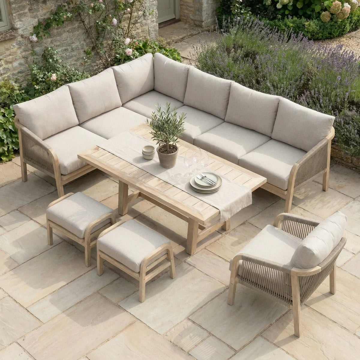 Quay Corner Dining Set with Armchair in Mocha