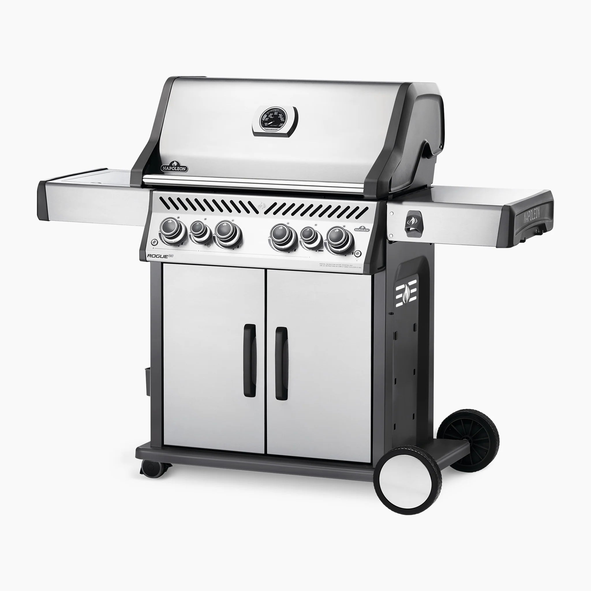 Napoleon Rogue SE 525 Stainless Steel Gas Grill With Infrared Side Burner And Rear Rotisserie