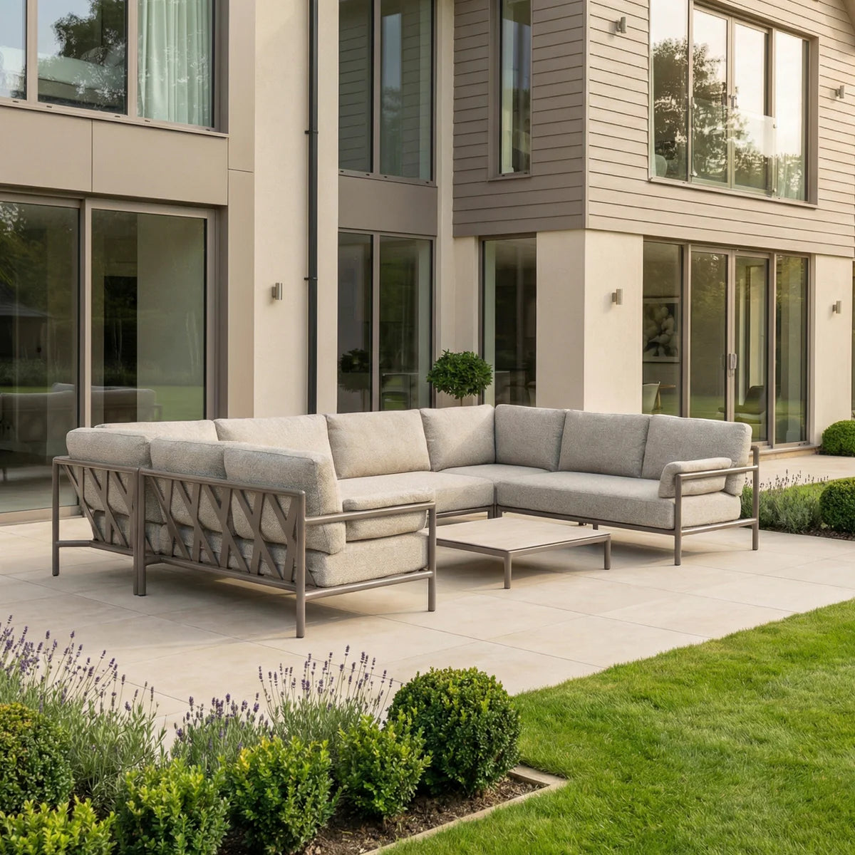 Sorelli U Shape Corner Sofa Set in Oatmeal