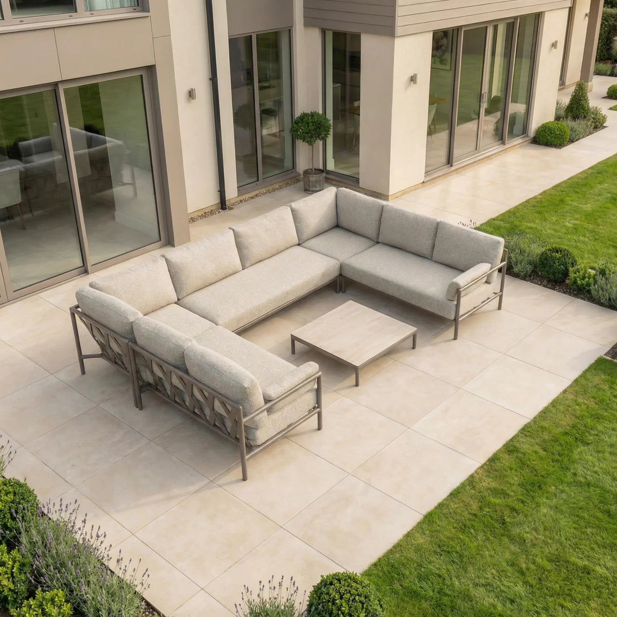 Sorelli U Shape Corner Sofa Set in Oatmeal
