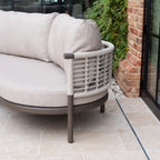 Sutera Curved Chaise Sofa Set in Putty