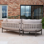 Sutera Curved Chaise Sofa Set in Putty