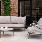 Sutera Curved Chaise Sofa Set in Putty