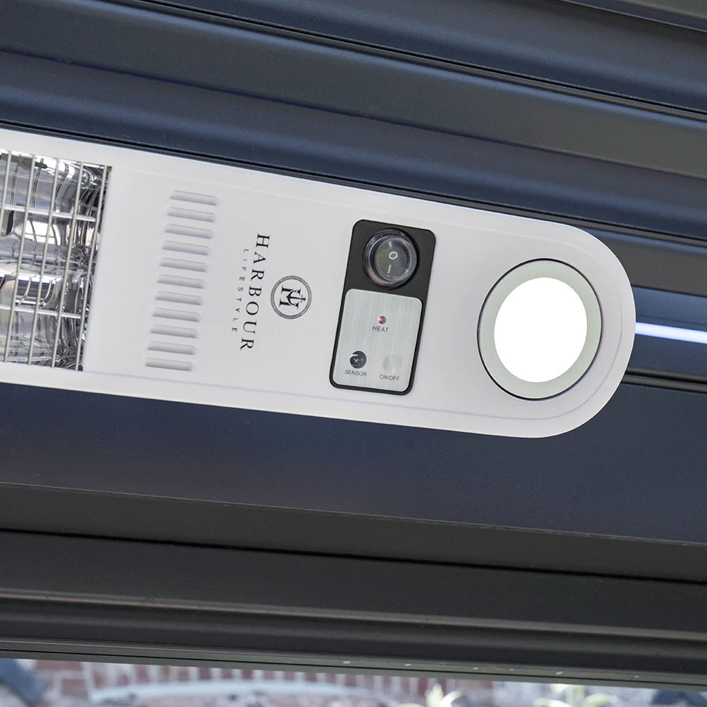PergoSTET Motorized Wall & Ceiling Mount Smart Pergola Heater with Integrated LED Light (1500W)