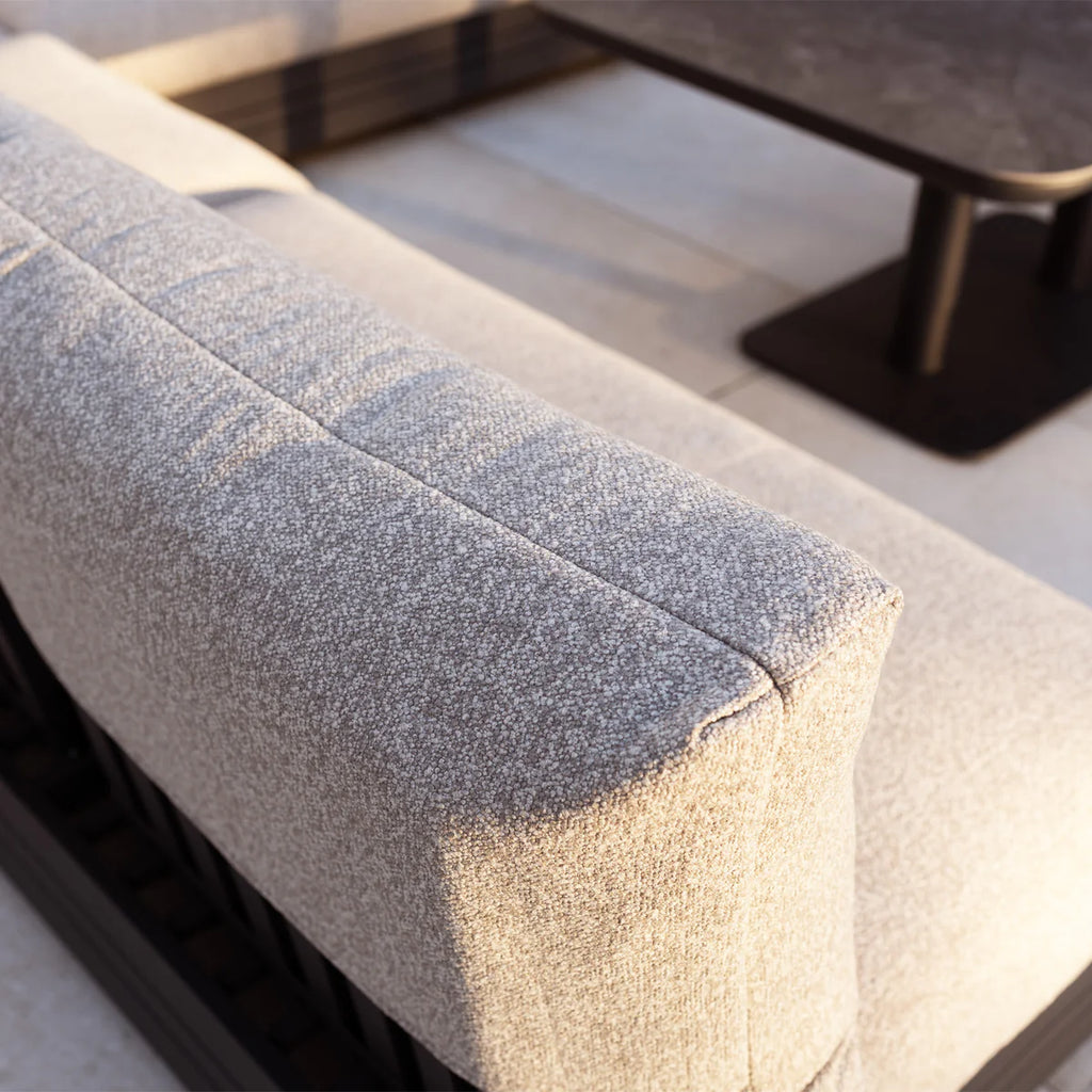 Savona Luxury Outdoor Large U-Shape Corner Sofa Set with Altura Rising Table in Truffle