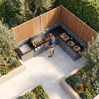 Vesta Modular Corner Outdoor Kitchen with Beefeater 1200E in Grey