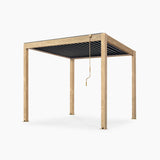 PergoSTET Plus Frame Only 3m x 3m Square Pergola with LED Lighting in Wood Effect